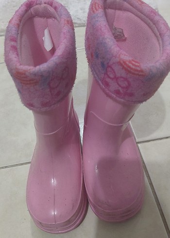 Pembe Kız Çocuk Lastik Çizme Fırfırlı - Görsel 2