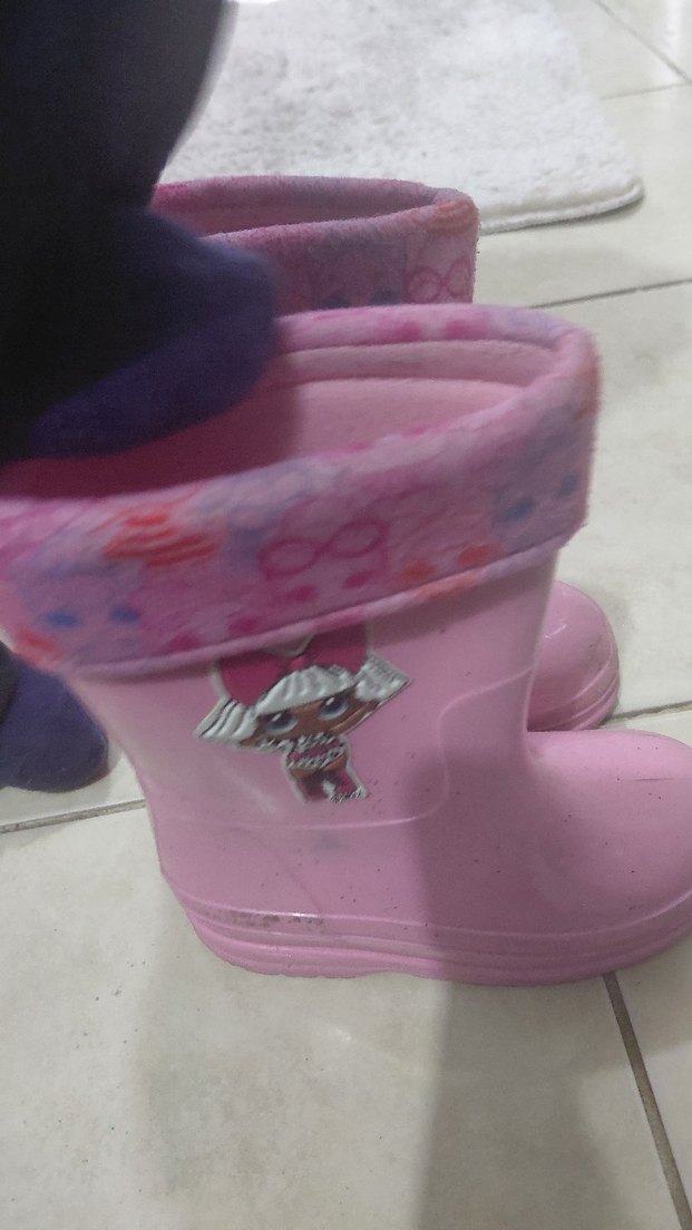 Pembe Kız Çocuk Lastik Çizme Fırfırlı - Görsel 3