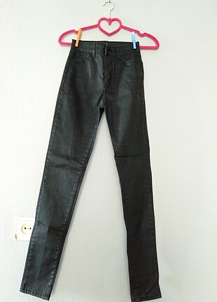 xs Beden siyah Renk Mumlu jean