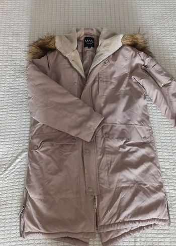 Uzun Bej Erkek Kışlık Mont Kürklü Kapüşonlu - Görsel 3