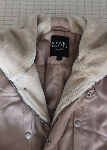 Uzun Bej Erkek Kışlık Mont Kürklü Kapüşonlu - Görsel 2