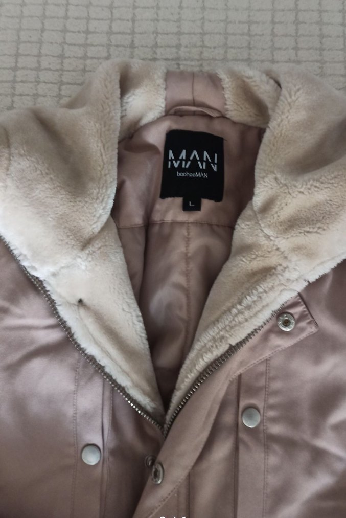 Uzun Bej Erkek Kışlık Mont Kürklü Kapüşonlu - Görsel 2