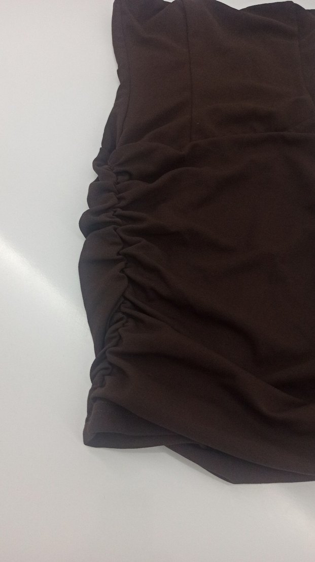 Kahverengi Drapeli Midi Kadın Elbise - Görsel 3