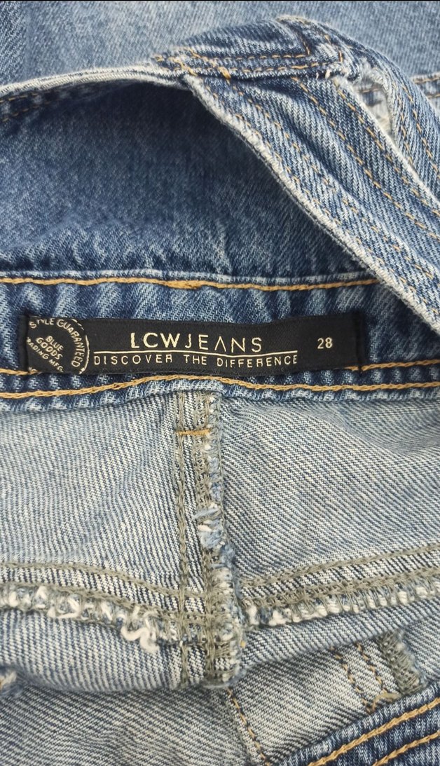 Kemerli Mavi Jean Salopet - Görsel 4