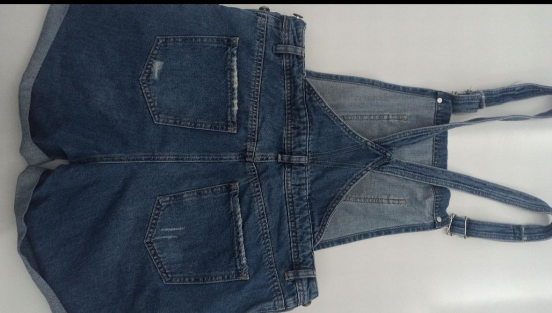 Kemerli Mavi Jean Salopet - Görsel 3