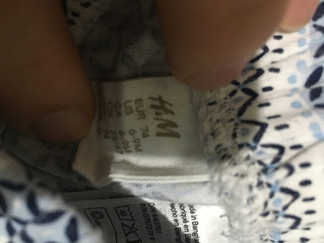 6-9 Ay Beden H&M Kız Bebek Yazlık Pantolon