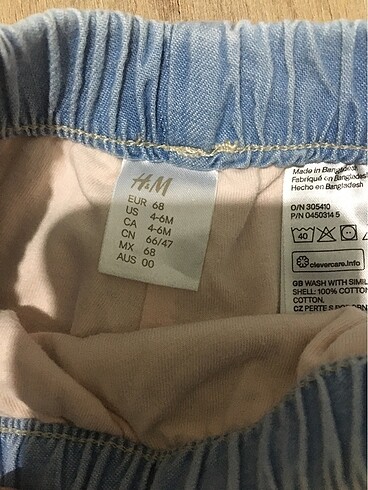 3-6 Ay Beden H&M Kız Bebek Pantolon