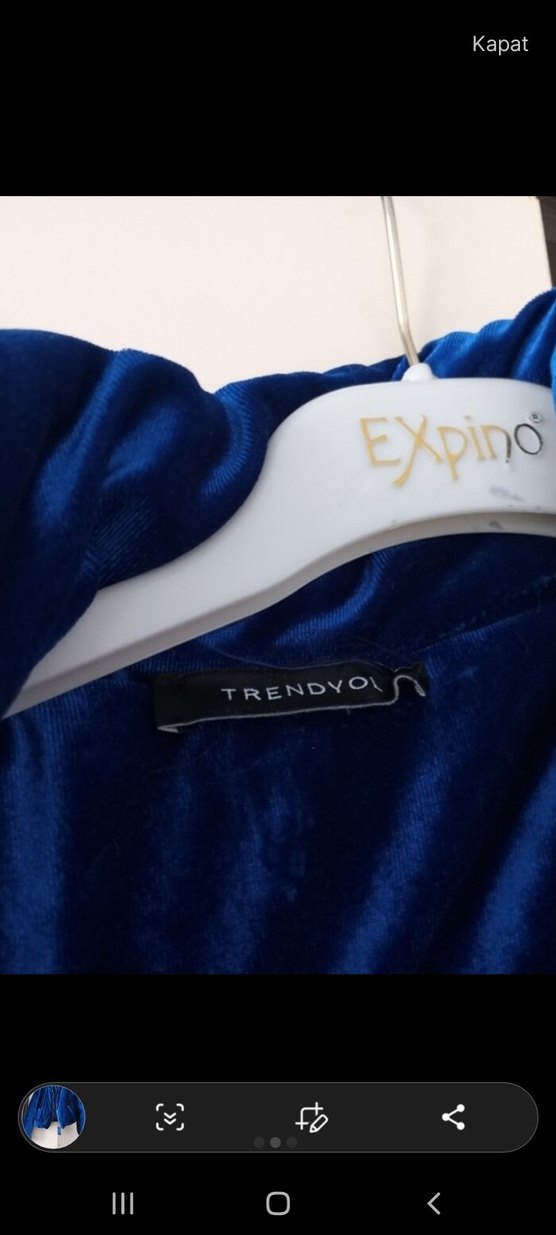 Kadın mavi  Kısa Fermuarlı Kış Montu - Görsel 2