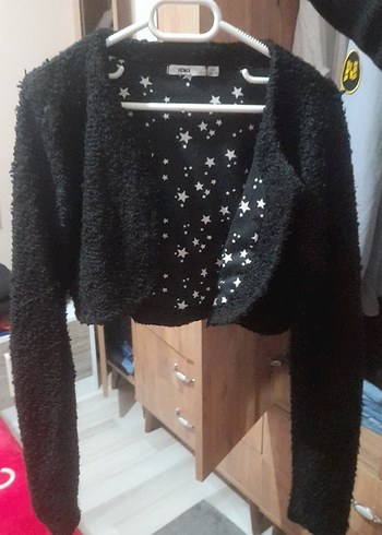 Kız Çocuk Siyah Triko Bolero - Görsel 3