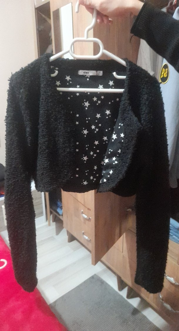 Kız Çocuk Siyah Triko Bolero - Görsel 3