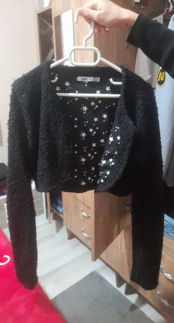 Kız Çocuk Siyah Triko Bolero - Görsel 2