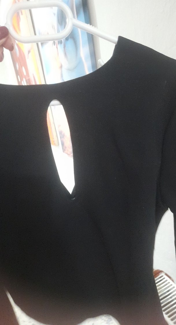 Kemerli Siyah V Yaka Kadın Bluz - Görsel 4