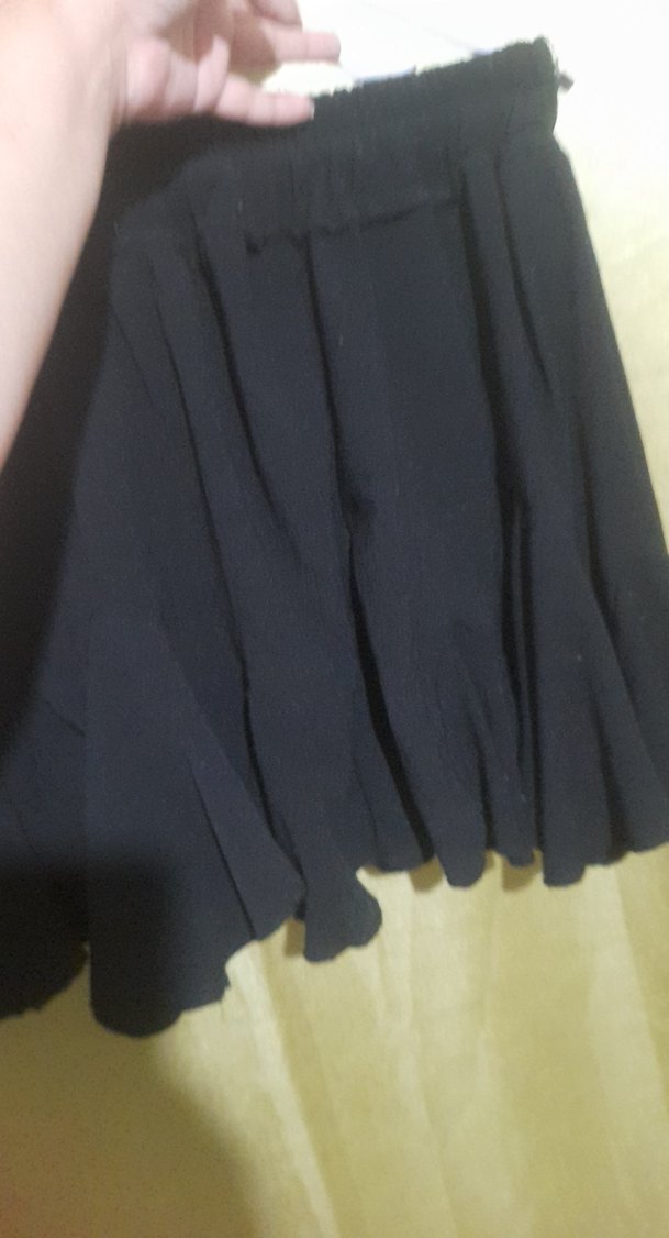 Siyah Pilili Midi Mini Etek - Görsel 2