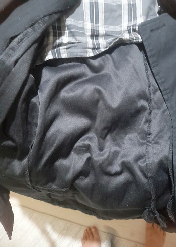 Düğmeli Siyah Kadın Trençkot - Görsel 4