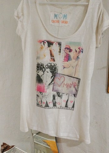 Baskılı Pamuklu Hamile Tişörtü, Kısa Kollu - Görsel 4