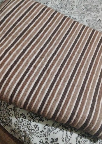 Kahverengi Gri Zebra Desenli Nevresim Takımı battanıye - Görsel 4