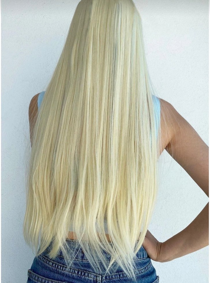 Açık sarı postiş saç çıtçıt - Görsel 2