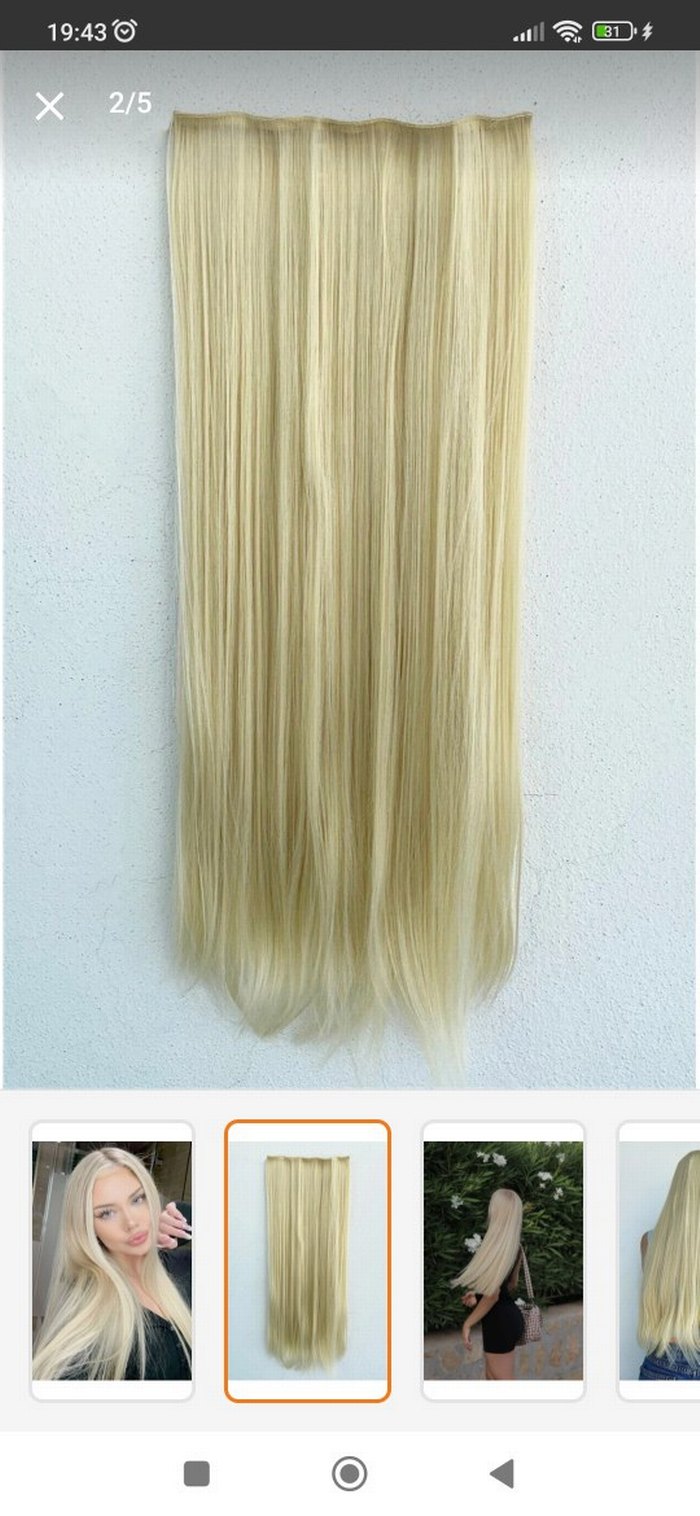 Açık sarı postiş saç çıtçıt - Görsel 4