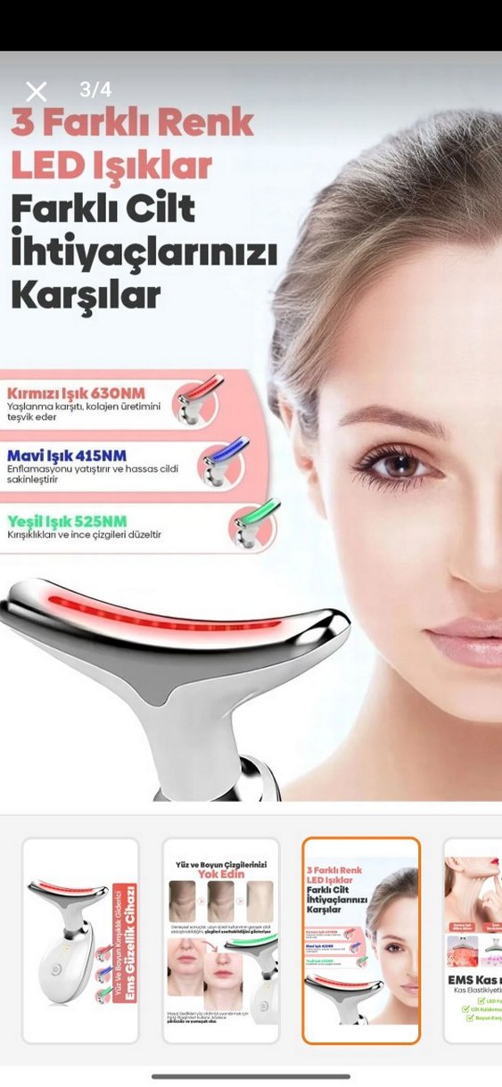 Yüz ve Boyun Kırışıklık Giderici Cihaz - Görsel 4