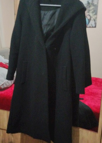 Kadın Siyah Uzun Düğmeli Klasik Kaban - Görsel 2