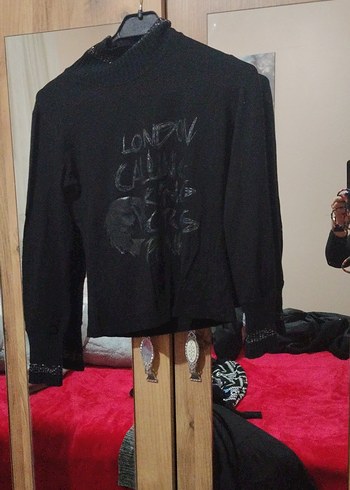 Kızlar için Siyah Deri Goth Balıkçı Yaka Gömlek - Görsel 3