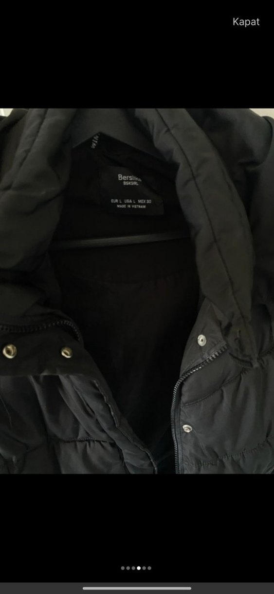 Kürk Detaylı Siyah Kadın Kışlık Mont - Görsel 3