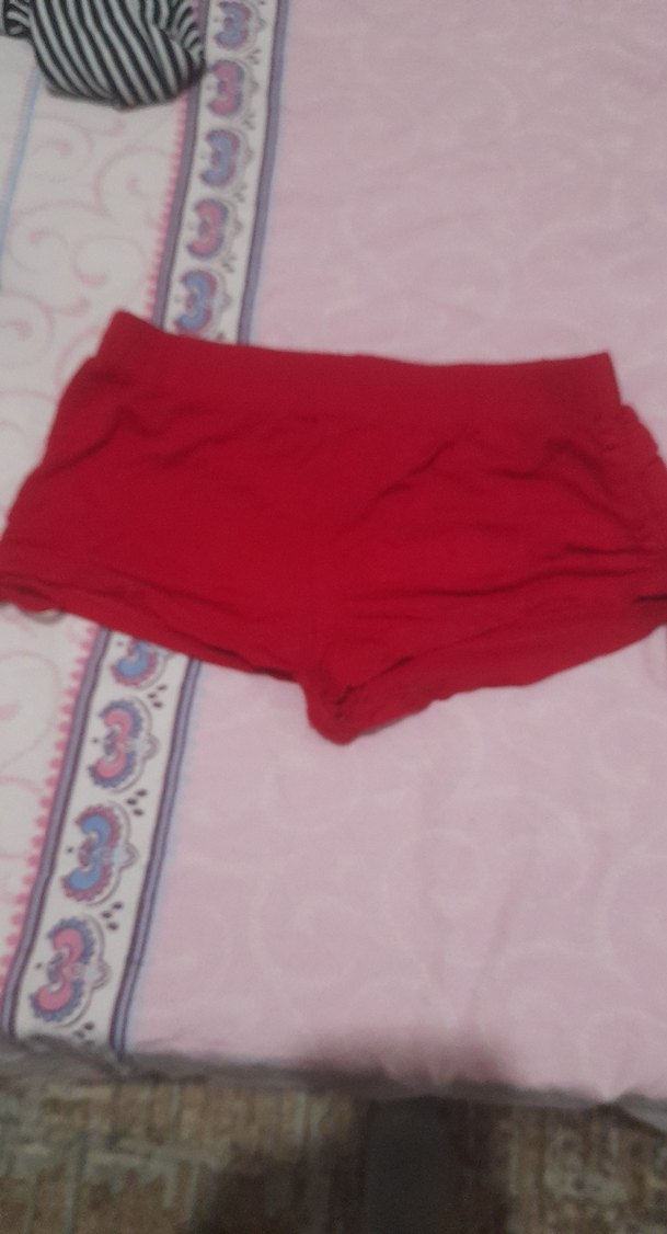 Kırmızı Mini Elastik Hamile Şortu - Görsel 2