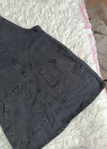 Trendyol & Milla Gri Denim Kadın Kısa Salopet