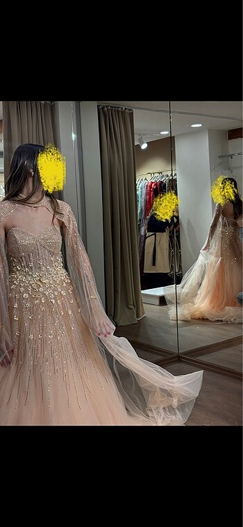 Nişan elbisesi kıyafeti pelerinli - Görsel 2