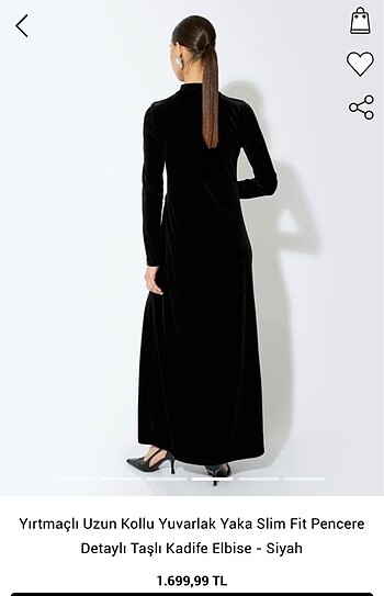 Koton kadife abiye elbise - Görsel 5