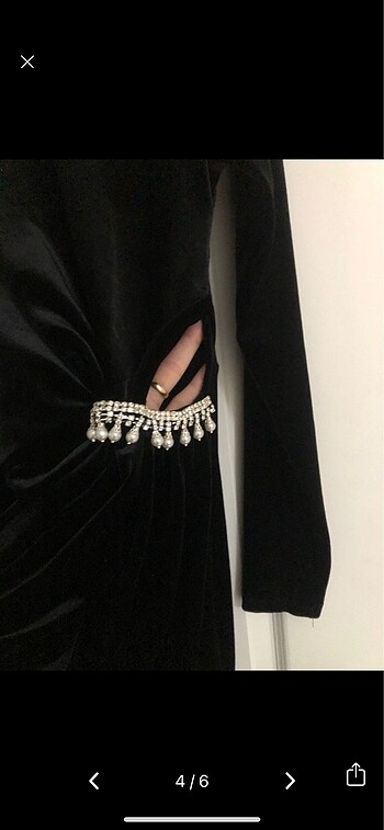 Koton kadife abiye elbise - Görsel 6