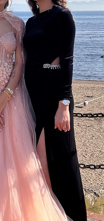 Koton kadife abiye elbise - Görsel 8