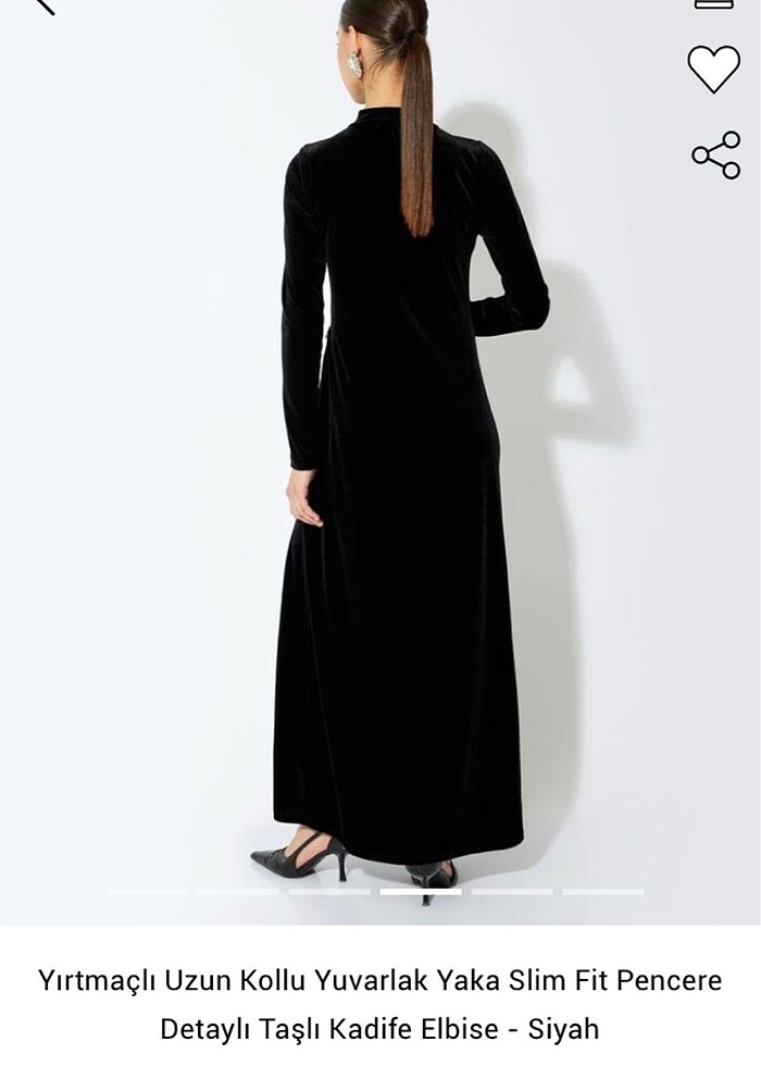 Koton kadife abiye elbise - Görsel 5