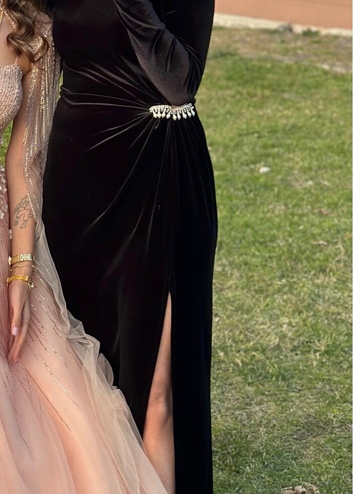 Koton kadife abiye elbise - Görsel 4