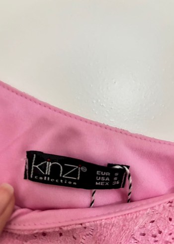 Pembe Drapeli Uzun Askılı Elbise - Görsel 5