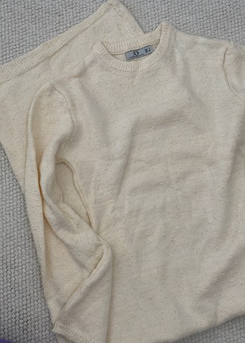 Beyaz Yüksek Yakalı Rahat Kadın Kazak - Görsel 4