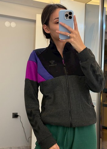 Kadın Gri Fermuarlı Yüksek Yaka Ceket - Görsel 6