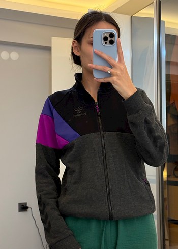 Kadın Gri Fermuarlı Yüksek Yaka Ceket - Görsel 2