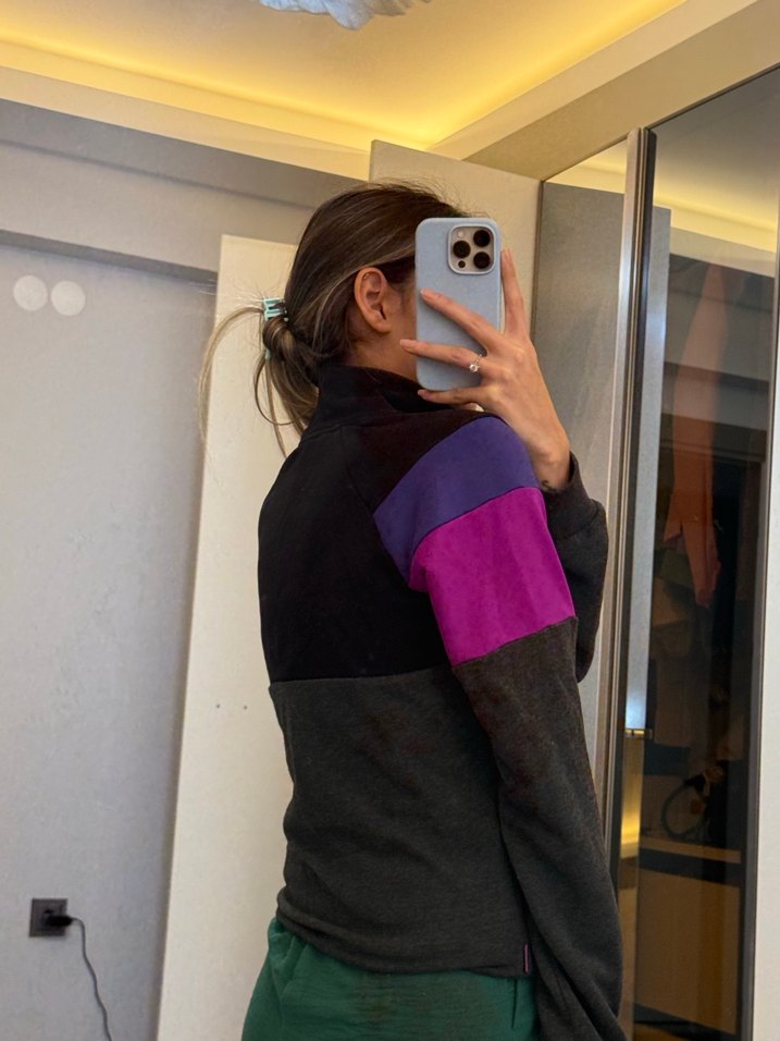 Kadın Gri Fermuarlı Yüksek Yaka Ceket - Görsel 3