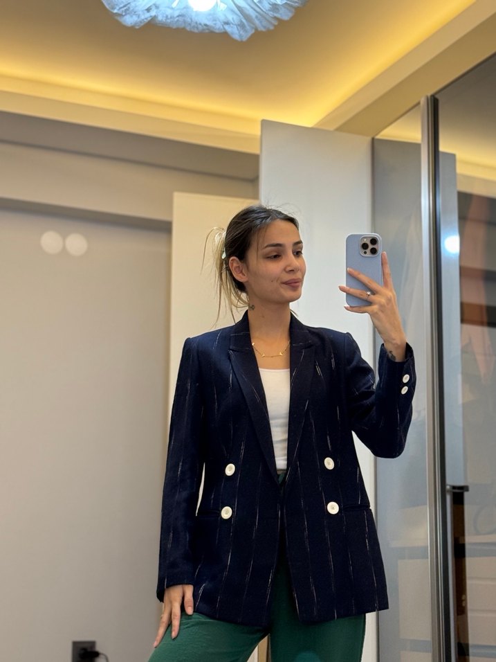 Blazer lacivert ceket - Görsel 2