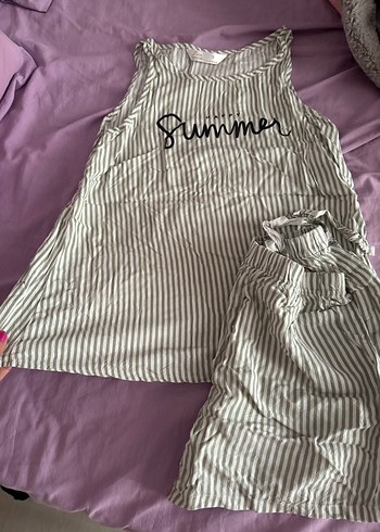 LC Waikiki Çizgili Kolsuz Mini Kadın Pijama Takımı