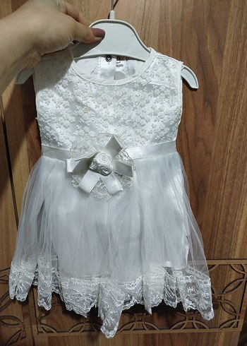 Zara Beyaz Klasik Kız Çocuk Elbise