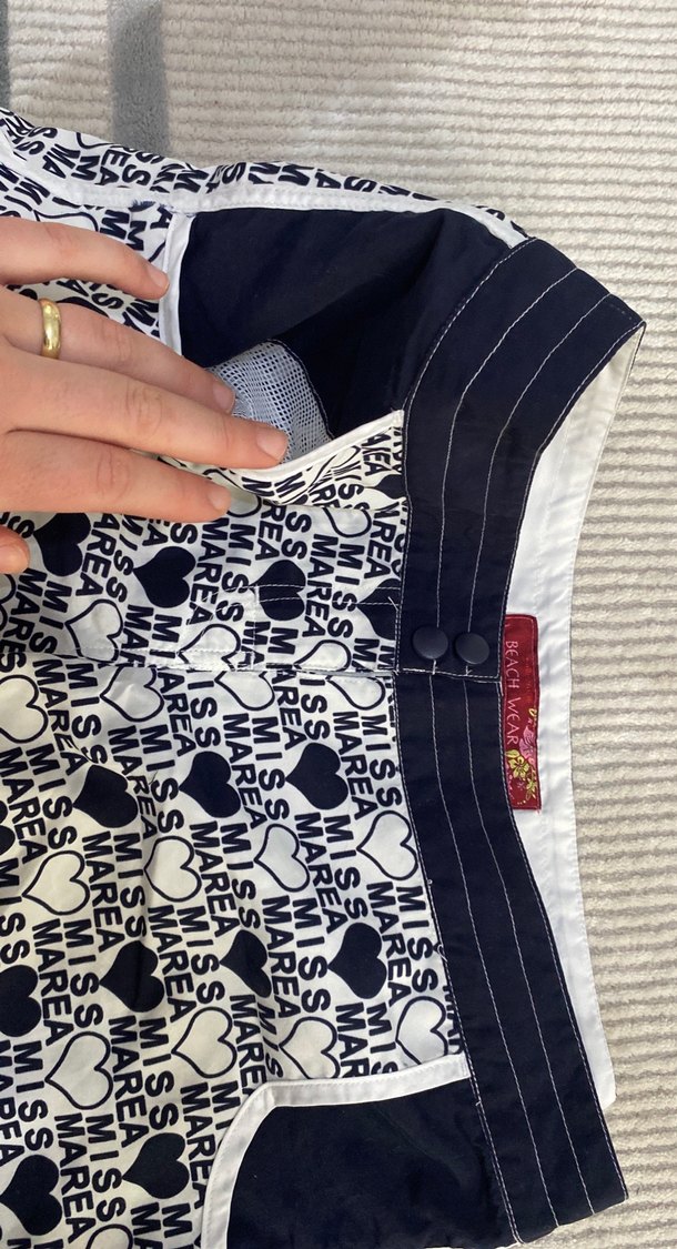 Düğmeli Baskılı Mini Şort - Görsel 4