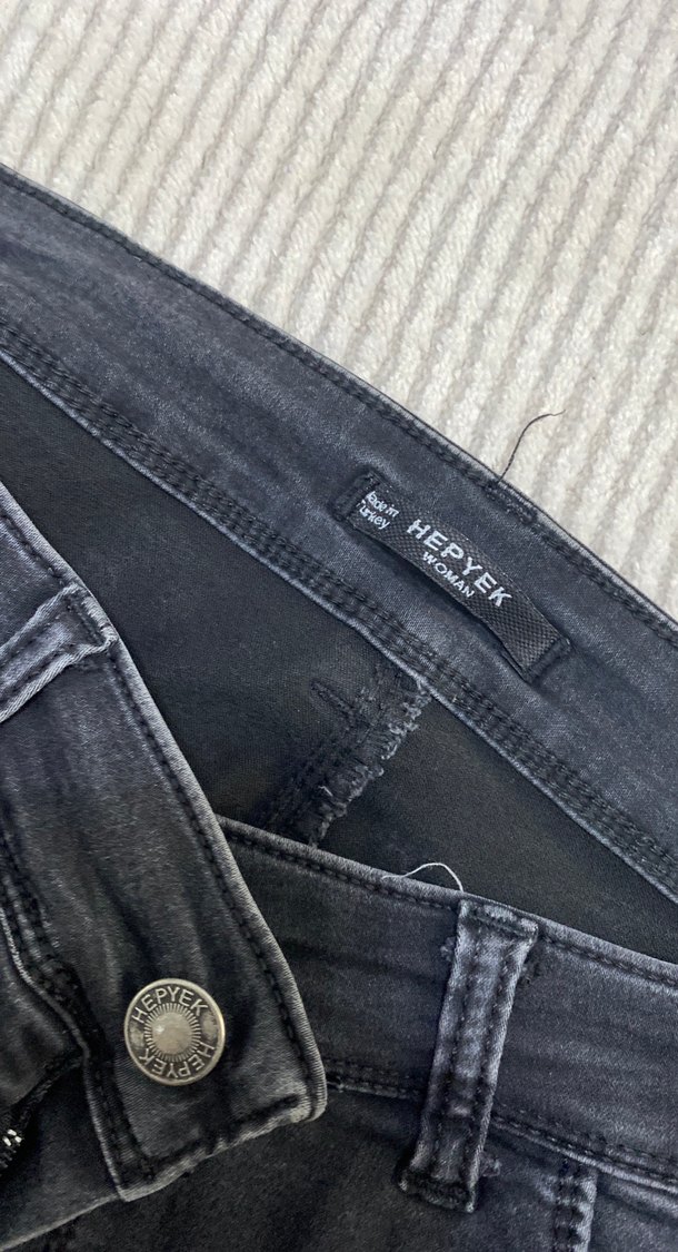 Gri Normal Kesim Kadın Denim Pantolon - Görsel 2