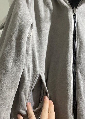 Siyah Fermuarlı Street Style Kadın Ceket - Görsel 8