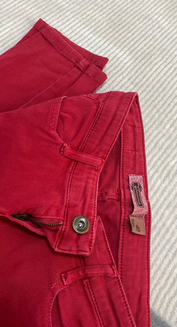 Kırmızı Kadın Kumaş Pantolon - Görsel 2