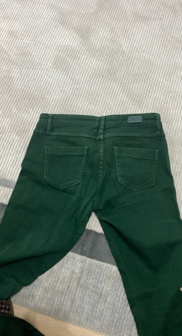 Kadın Koyu Yeşil Skinny Pantolon - Görsel 3