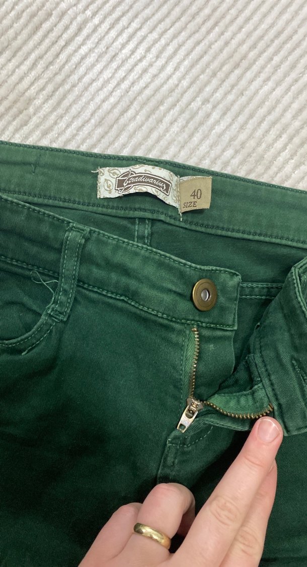 Kadın Koyu Yeşil Skinny Pantolon - Görsel 2