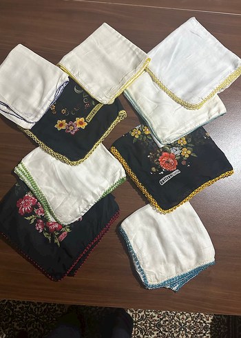 Beyaz Boncuk Oyalı Tülbent - Görsel 5