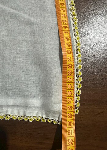 Beyaz Boncuk Oyalı Tülbent - Görsel 2